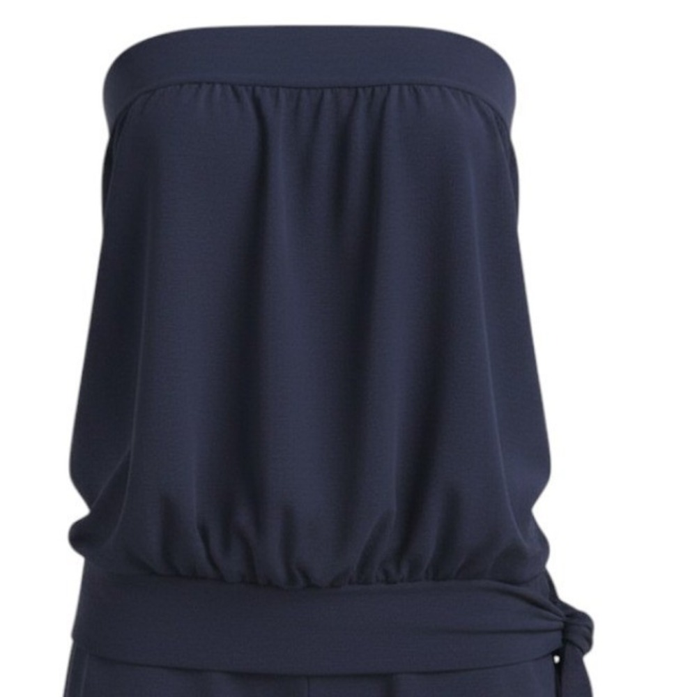 Skims Cotton Jersey Side Tie Tube Top Navy TP-TOP-11285W Medium